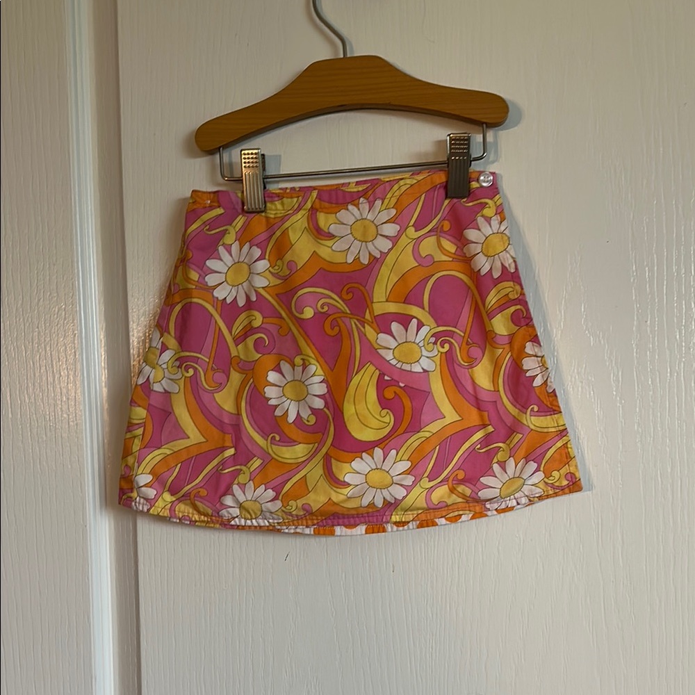 Floral Pink and Orange Women's Skirt